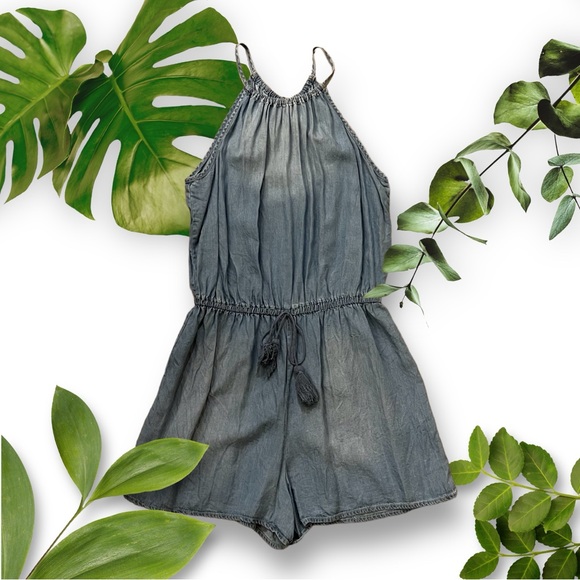 Mossimo Supply Co. Lightweight Denim-like Shorts Romper - Picture 3 of 14